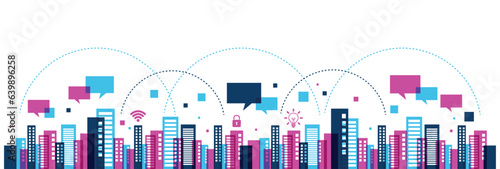 case, edifici, comunicazione, media, skyline, condivisione dati,, 