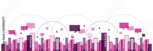 case, edifici, comunicazione, media, skyline, condivisione dati,, 