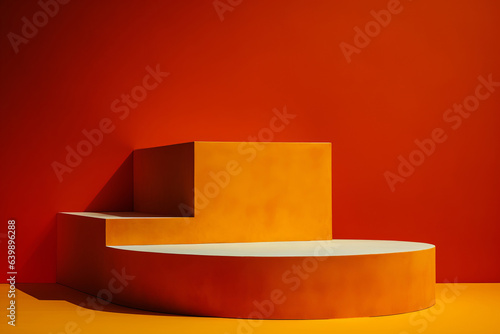 Abstract podium colorful space.