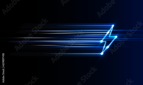 Abstract speed Lightning bolt out technology background Hitech communication concept innovation background,  vector design