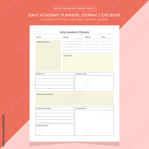 Daily Academic Planner || Printable Template