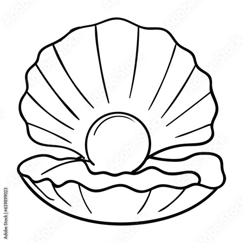 Hand Drawing Style of pearl seashell vector. Suitable for jewelry icon, sign or symbol.