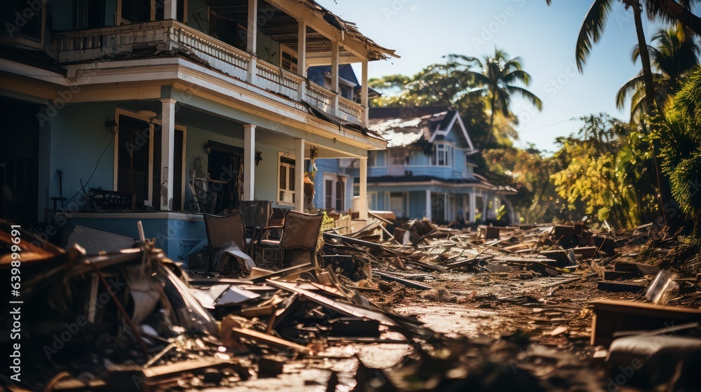 House and property damage by natural disaster 