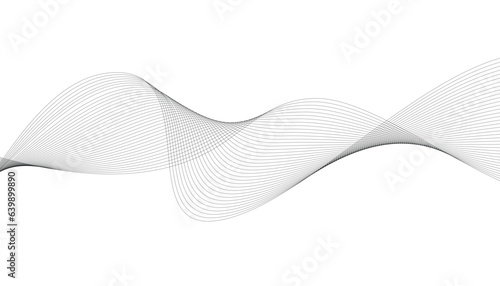 Abstract white black line curve wave background, vector eps10. Vector wavy background.