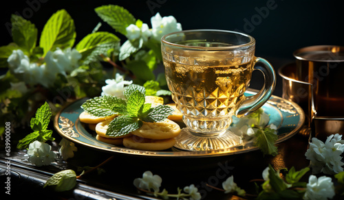 Medicinal herbal tea. AI generated