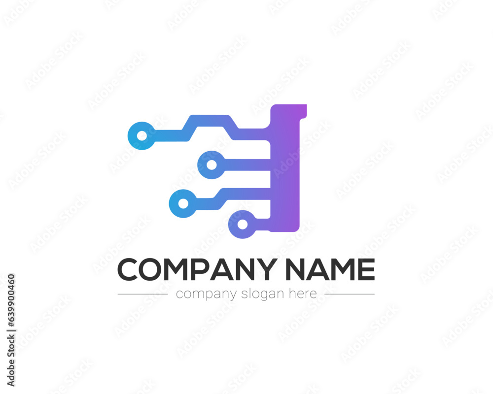 I Letter Tech Logo Design Vector Template.
I Letter Icon Design with Digital Circuit Connection Symbol.
Motion Speed Line Letter I Logo Element.