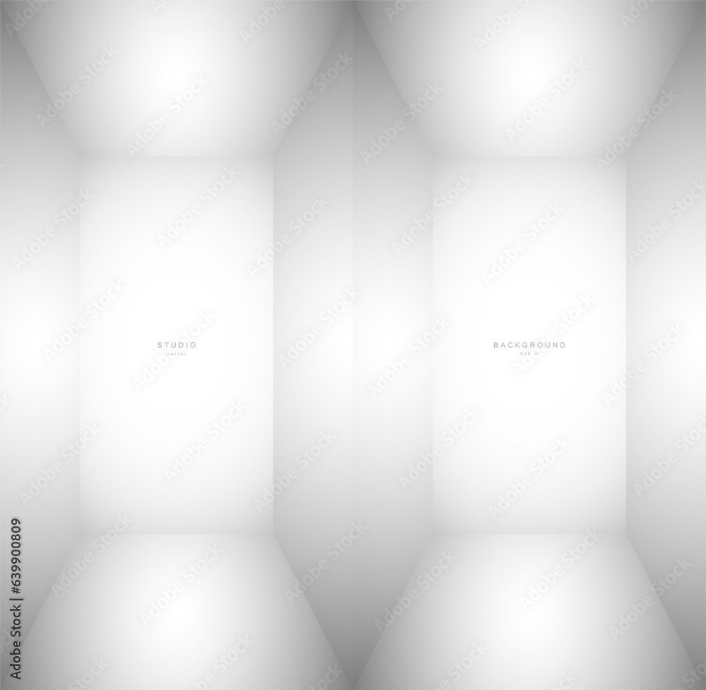 White grey gradient studio room background. Vector EPS 10