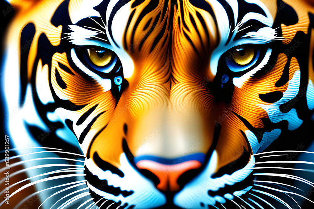 Tiger Face. Generative AI Tiger Face. Generative AI