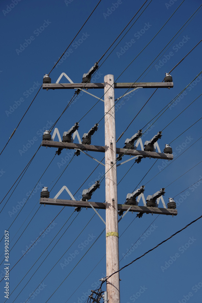 Electricity Pylon and Blue Sky