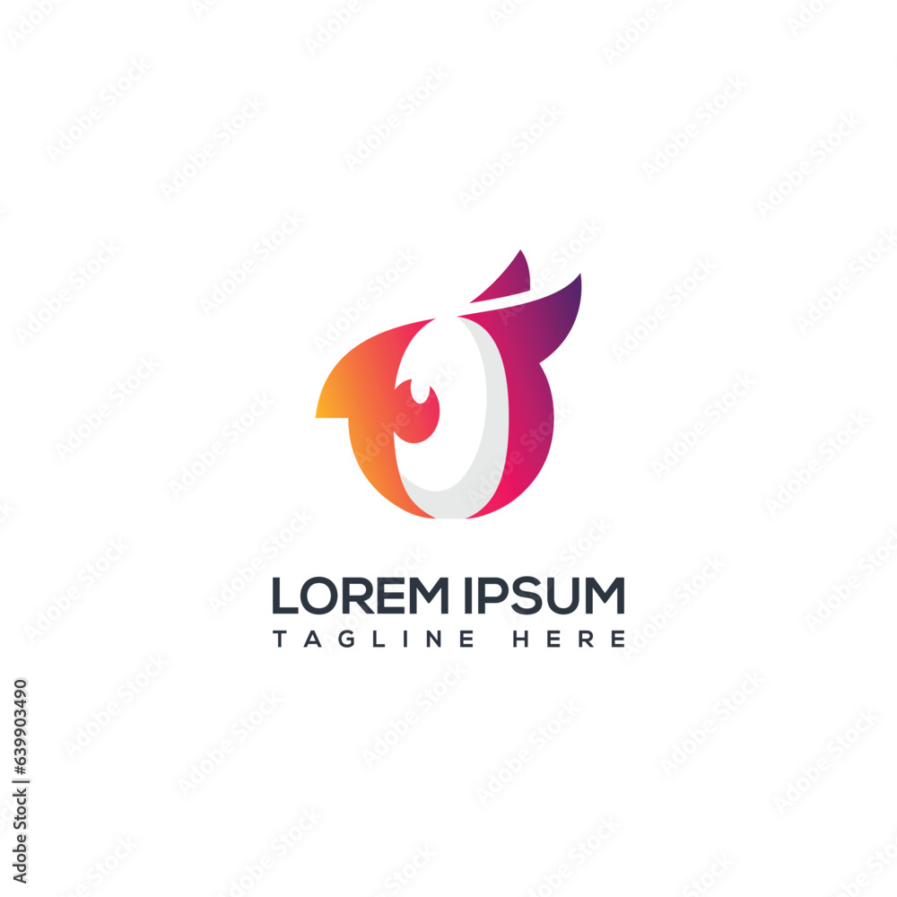 Modern o letter owl logo design template Modern o letter owl logo design template