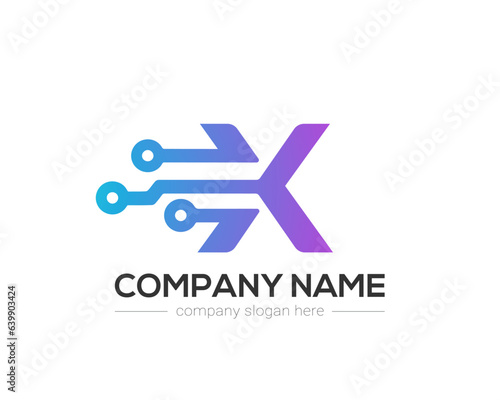 X Letter Tech Logo Design Vector Template.
X Letter Icon Design with Digital Circuit Connection Symbol.
Motion Speed Line Letter X Logo Element.