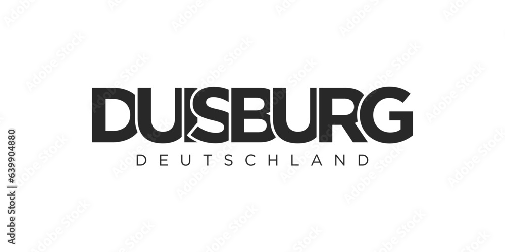 Duisburg Deutschland, modern and creative vector illustration design featuring the city of Germany for travel banners, posters, and postcards.