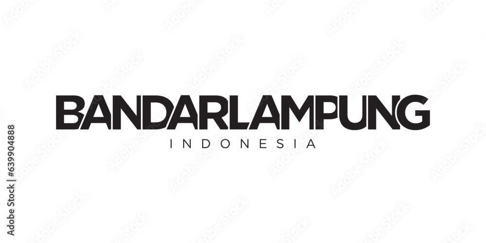 Bandar Lampung in the Indonesia emblem. The design features a geometric style, vector illustration with bold typography in a modern font. The graphic slogan lettering. Bandar Lampung in the Indonesia emblem. The design features a geometric style, vector illustration with bold typography in a modern font. The graphic slogan lettering.