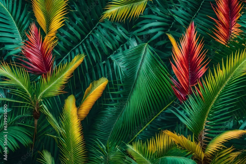 Fototapeta palm leaves background