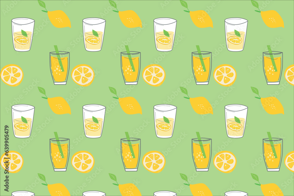 bright lemonade and lemon seamless pattern bright lemonade and lemon seamless pattern