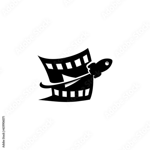 Reel film and plane vector