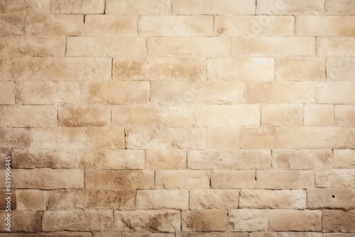 Cream and beige brown brick wall concrete or stone texture photo