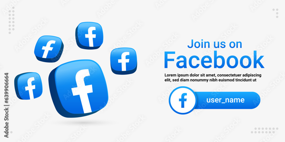 join or follow us on facebook. 3d facebook logo social media icon