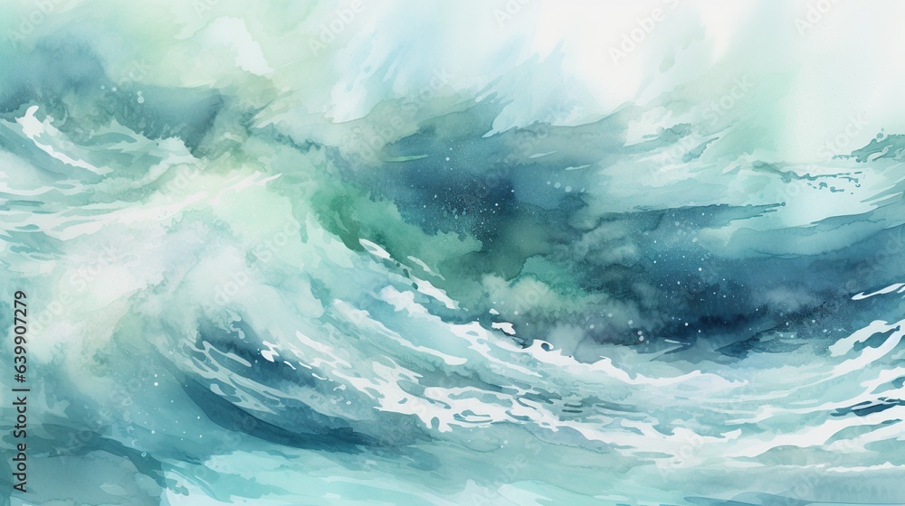 Ocean Blues A Background with a Tranquil Watercolor Wash in Shades of Blue and Serene Serenity