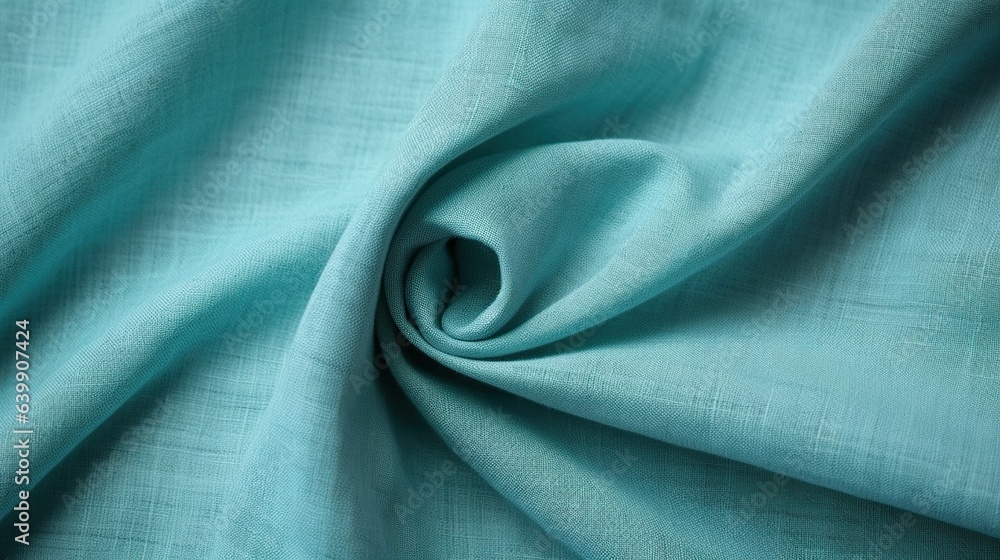 Obraz premium Slightly Rustic Light Turquoise Cotton Fabric for a Fresh and Casual Look
