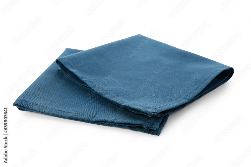 Folded clean napkins on white background