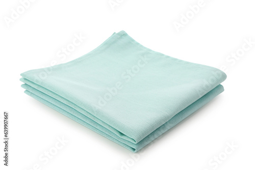 Folded clean napkins isolated on white background