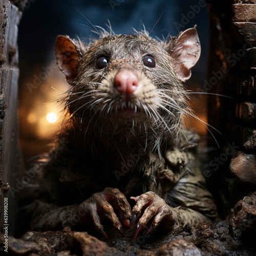 sewer rat close-up view