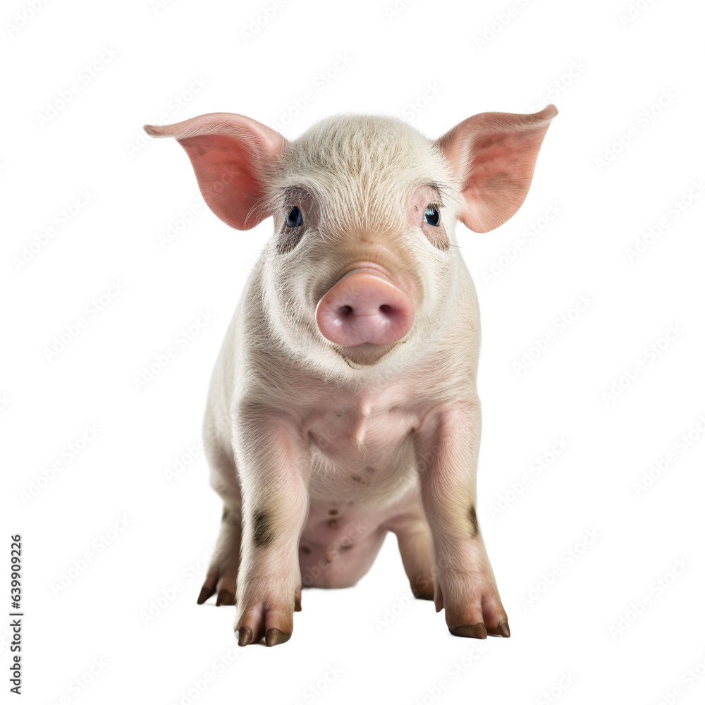 small pink pig isolated on white background small pink pig isolated on white background