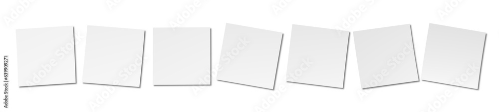 sieben Notizzettel - Wochenplaner, mit Schatten sieben Notizzettel - Wochenplaner, mit Schatten