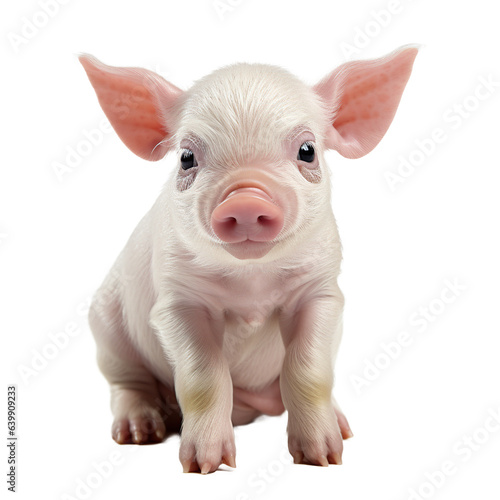 small pink pig isolated on white background