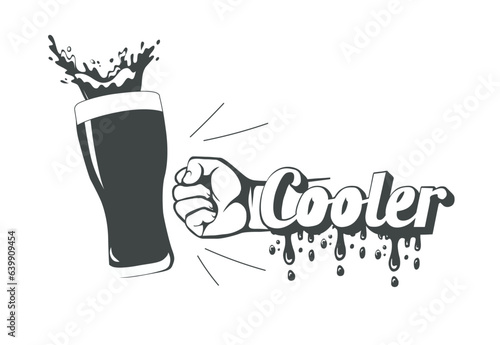 Juice bar, soda, beer cup logo vector illustration.