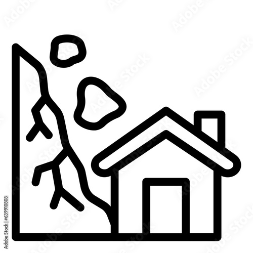 Landslide outline line icon