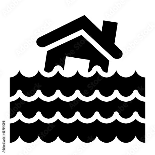 Flood outline line icon