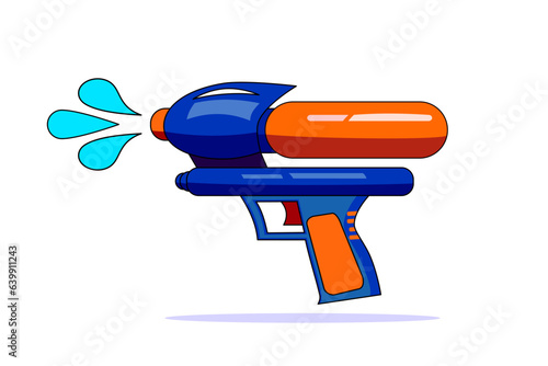 water pistol water blaster water soaker pump with orange and blue isolated