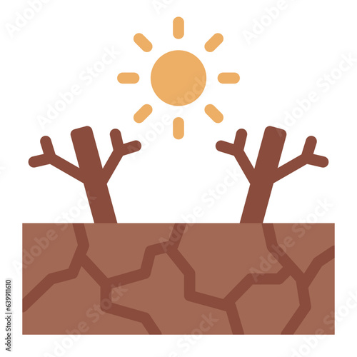 Drought flat icon