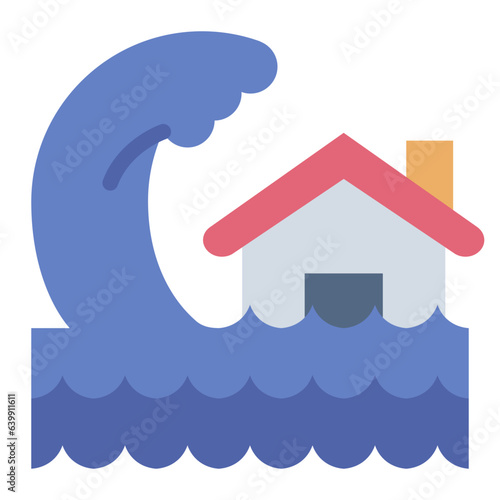 Tsunami flat icon