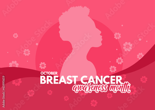 Breast cancer awareness month. Banner, poster - vector illustrtion