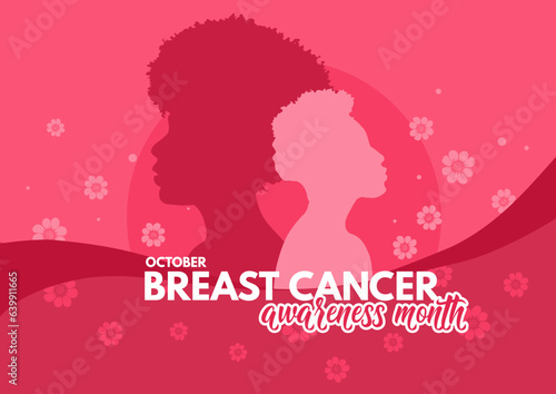 Breast cancer awareness month. Banner, poster - vector illustrtion
