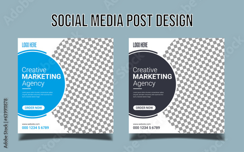 Digital business marketing banner for social media post template
