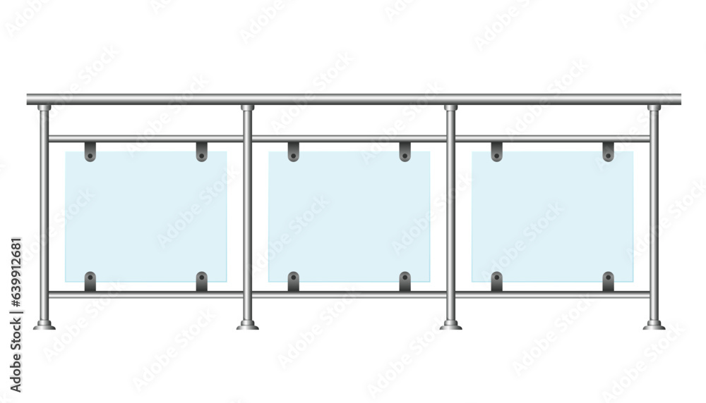 Balcony rail fence banister terrace railing metal isolated on white background. Vector flat graphic design illustration Balcony rail fence banister terrace railing metal isolated on white background. Vector flat graphic design illustration