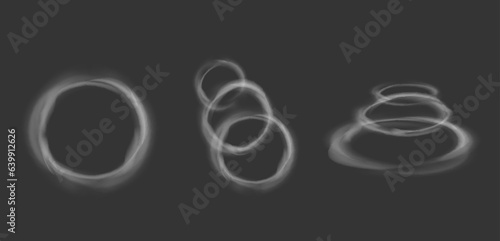 Smoke steam vapor effect animation isolated set. Vector flat graphic design illustration