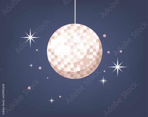 Disco ball party light retro club banner concept. Vector flat graphic design illustration
