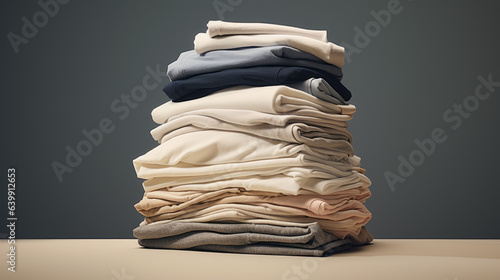 Stack of clean and folded clothes