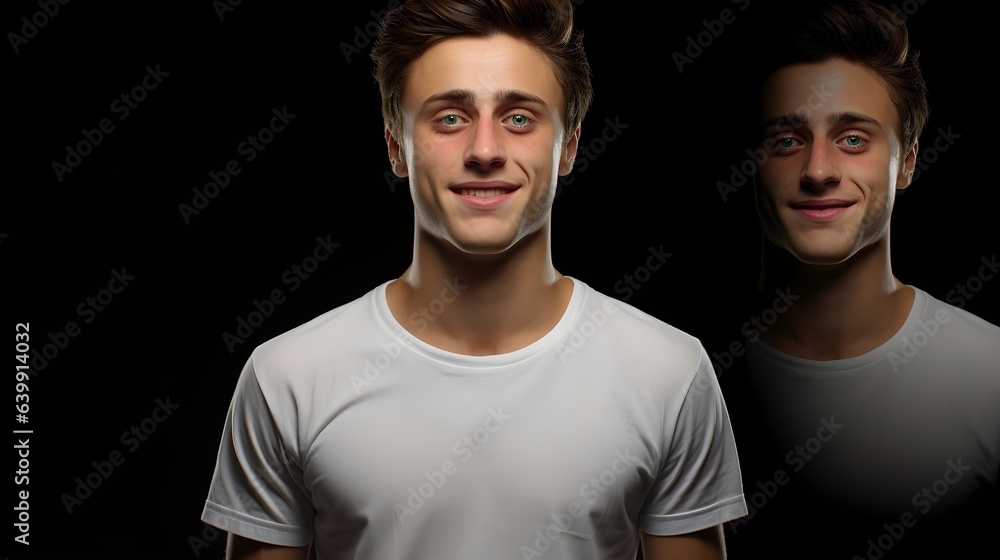 A confident and handsome guy in a studio portrait A confident and handsome guy in a studio portrait
