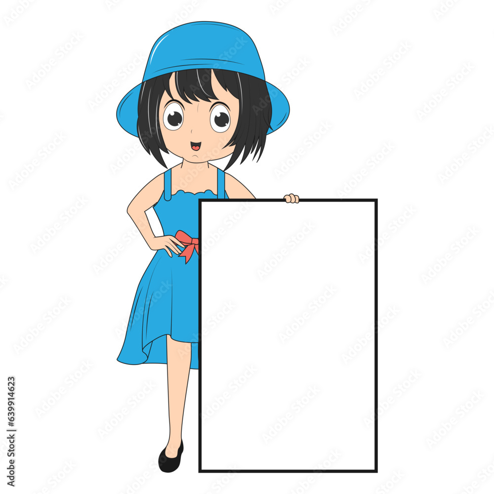 cute girl cartoon illustration