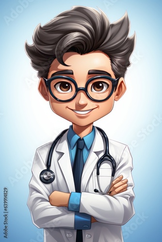 Cartoon Doctor Character. Clipart.