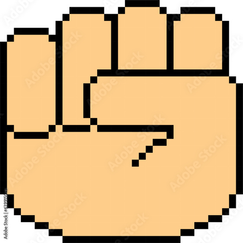 vector pixel graphic of a clenched fist