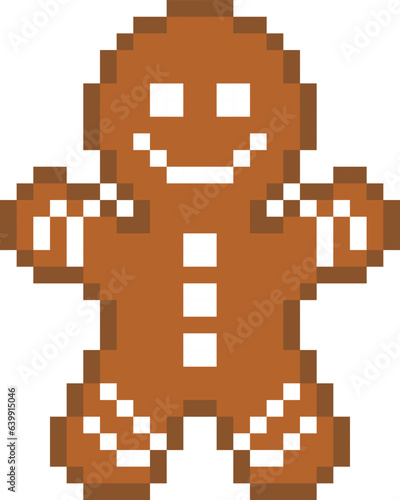 vector happy gingerbread man pixel