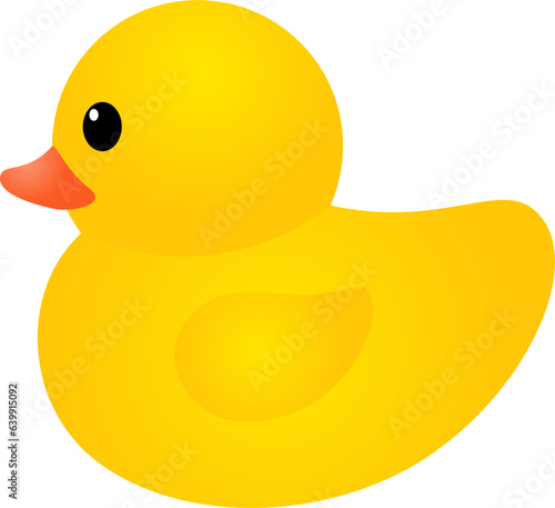 vector of a cute yellow rubber duck toy