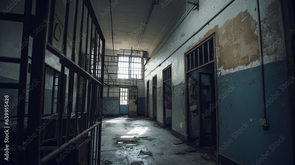 inside in an old prison